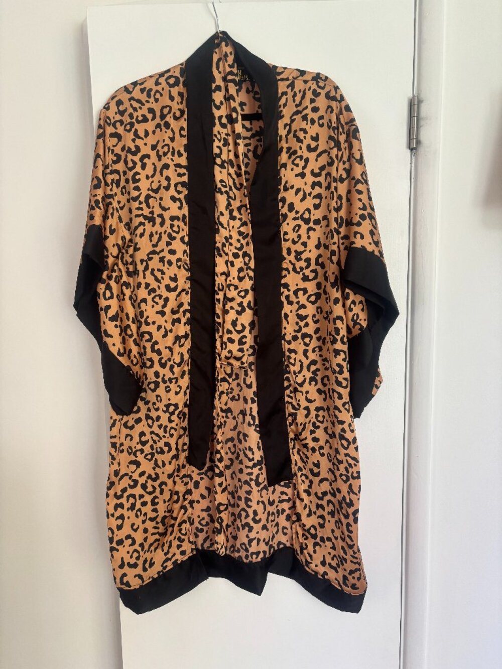 Under The Influence Leopard Print Open Front Kimono Cardigan